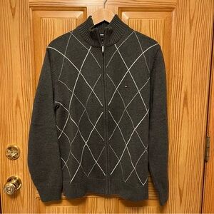 Tommy Hilfiger Charcoal Zip Up Sweater Large